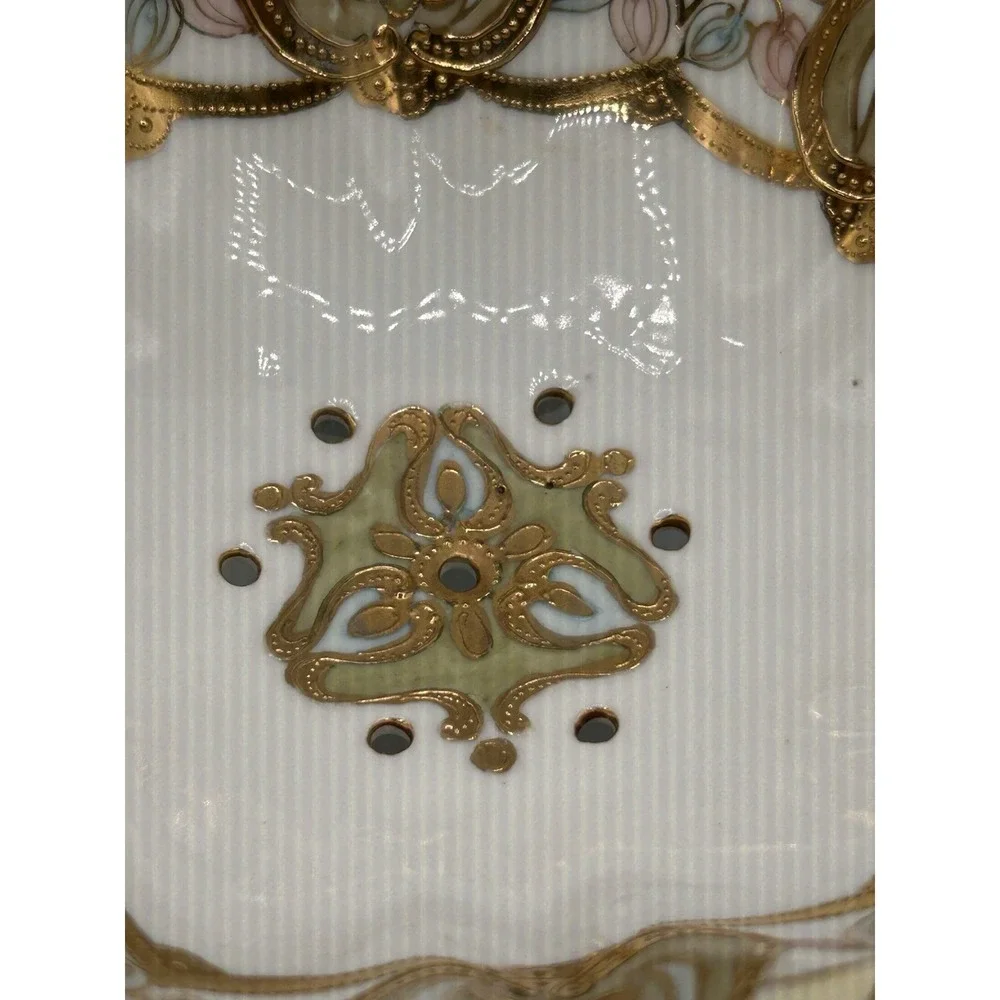 Vintage Nippon Footed Berry Bowl With Hand Painted Gold Gilt & Floral Design